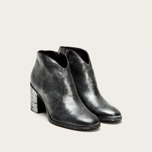 Frye Nora ankle boots black multi metallic silver